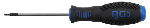BGS Schraubendreher | T-Profil (für Torx) mit Bohrung T10 | Klingenlänge 80 mm