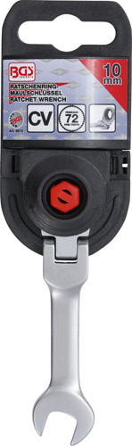BGS Ratschenring-Maulschlüssel | kurz | abwinkelbar | SW 10 mm