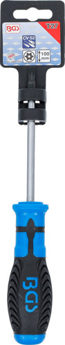 BGS Schraubendreher | T-Profil (für Torx) mit Bohrung T27 | Klingenlänge 100 mm