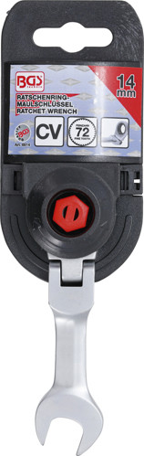 BGS Ratschenring-Maulschlüssel | kurz | abwinkelbar | SW 14 mm