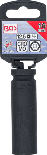 BGS Kraft-Steckschlüssel-Einsatz Sechskant, tief | Antrieb Innenvierkant 12,5 mm (1/2