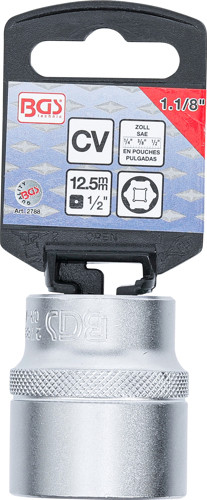 BGS Steckschlüssel-Einsatz Sechskant | Antrieb Innenvierkant 12,5 mm (1/2