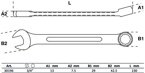 BGS Maul-Ringschlüssel | SW 3/4