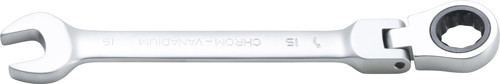 BGS Ratschenring-Maulschlüssel | abwinkelbar | SW 15 mm