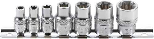 BGS Steckschlüssel-Einsatz-Satz E-Profil | Antrieb Innenvierkant 6,3 mm (1/4