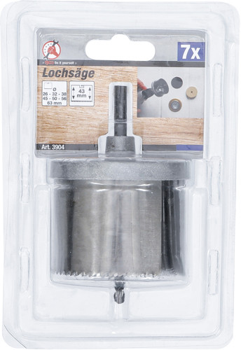 BGS Lochsägen-Satz | Ø 26 - 63 mm | Tiefe 43 mm | 7-tlg.