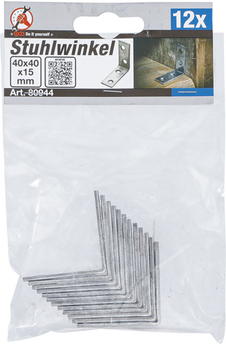 BGS Stuhlwinkel | 40 x 40 x 15 mm | 12-tlg.