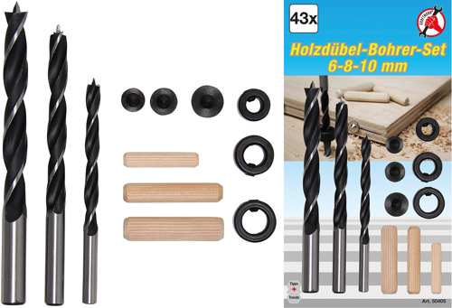 BGS Holzdübel-Bohrer-Satz | 6 - 10 mm | 43-tlg.