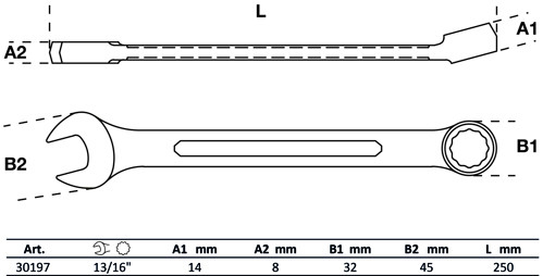 BGS Maul-Ringschlüssel | SW 13/16