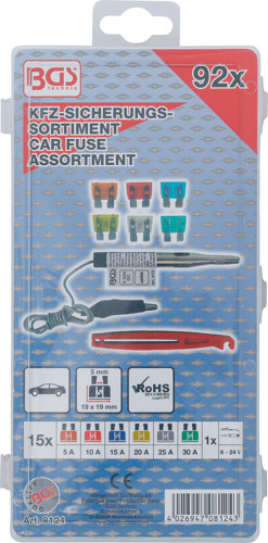 BGS Kfz-Sicherungs-Sortiment | Standard | 92-tlg.