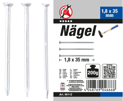 BGS Nägel-Sortiment | 200 g | 1,8 x 35 mm