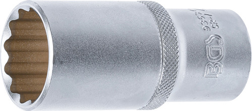 BGS Steckschlüssel-Einsatz Zwölfkant, tief | Antrieb Innenvierkant 12,5 mm (1/2