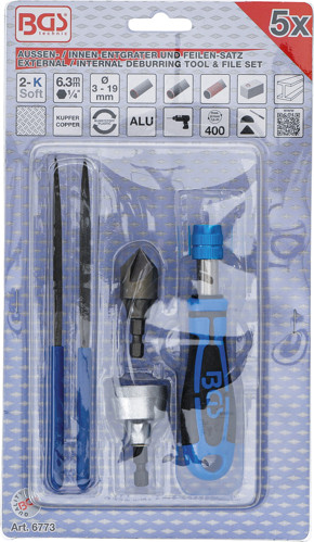 BGS Außen- / Innen-Entgrater und Feilen-Satz | 5-tlg.