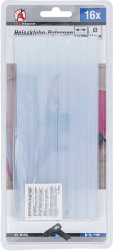 BGS Heißklebe-Patronen | transparent | Ø 11 mm, 200 mm | 16-tlg.