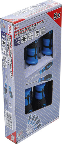 BGS Schraubendreher-Satz | T-Profil (für Torx) | T6 - T10 | 5-tlg.