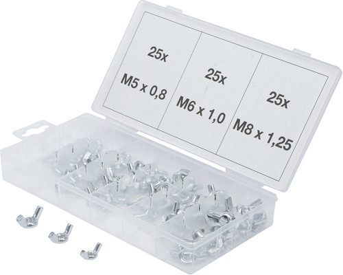 BGS Flügelmuttern-Sortiment | 75-tlg.