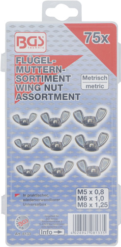 BGS Flügelmuttern-Sortiment | 75-tlg.