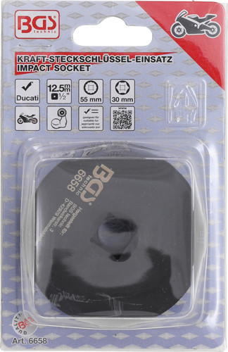 BGS Kraft-Steckschlüssel-Einsatz Sechskant / Zwölfkant | 12,5 mm (1/2