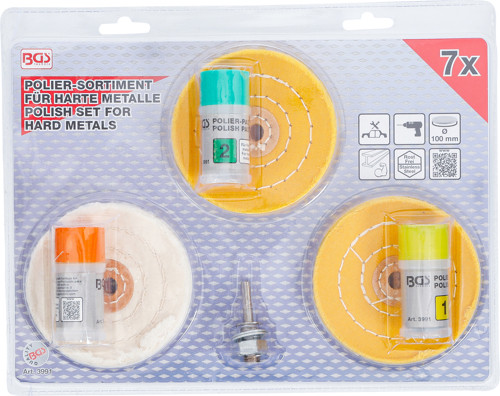 BGS Polier-Sortiment für harte Metalle | 7-tlg.