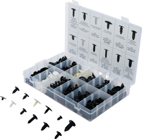 BGS Tannenbaumclip-Sortiment für GM, VW, Chrysler, BMW, Nissan Ford | 340-tlg.