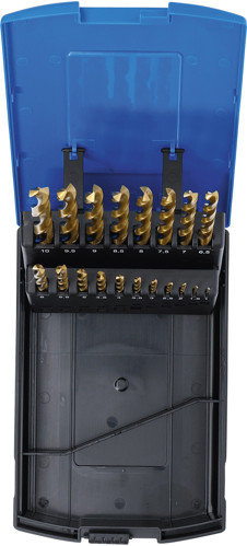 BGS Spiralbohrer-Satz | HSS-G | titan-nitriert | 1 - 10 mm | 19-tlg.