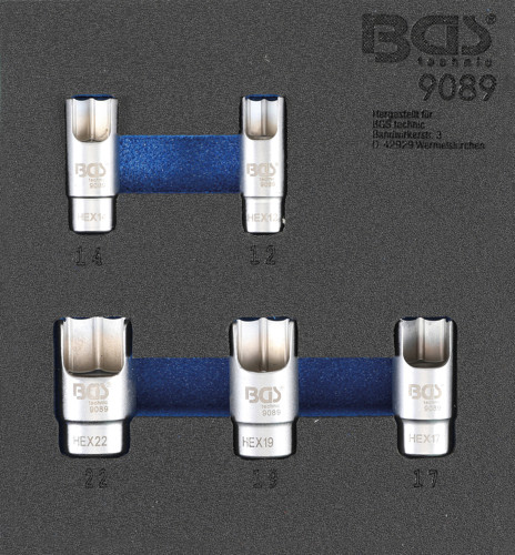 BGS Werkstattwageneinlage 1/6: Spezial-Einsätze für Winkel-Rohrverbinder | 5-tlg.