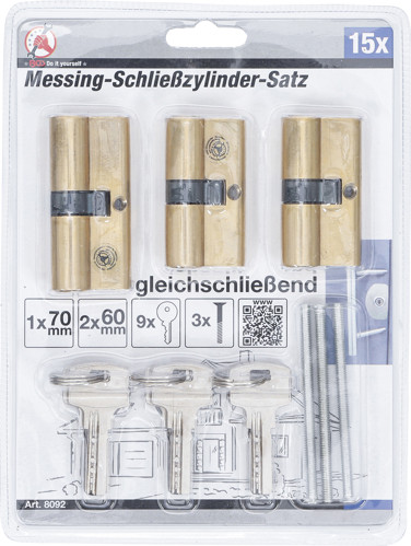 BGS Messing-Schließzylinder-Satz | gleichschließend | 15-tlg.