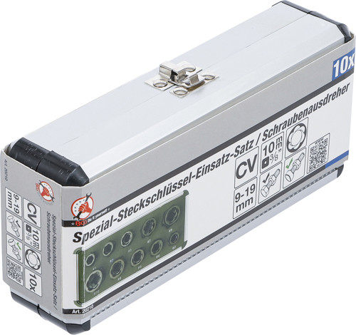 BGS Spiral-Profil-Steckschlüssel-Satz / Schraubenausdreher | Antrieb Innensechskant 10 mm (3/8