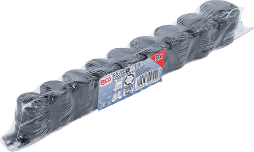 BGS Kraft-Steckschlüssel-Einsatz-Satz Sechskant, extra flach | Antrieb Innenvierkant 12,5 mm (1/2