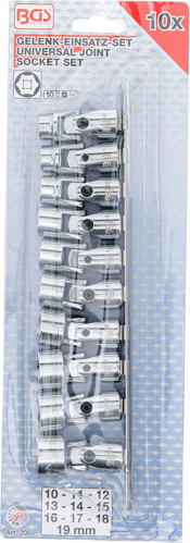 BGS Kardangelenk-Einsatz-Satz Sechskant | Antrieb Innenvierkant 10 mm (3/8
