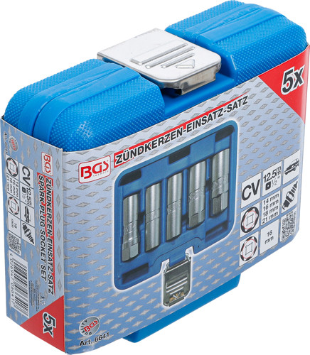 BGS Zündkerzen-Einsatz-Satz Sechskant | Antrieb Innenvierkant 12,5 mm (1/2