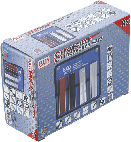 BGS Schraubstock-Schutzbacken-Satz | Aluminium | 150 mm | 8-tlg.