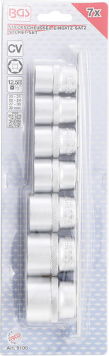 BGS Steckschlüssel-Einsatz-Satz, Sechskant | Antrieb Innenvierkant 12,5 mm (1/2