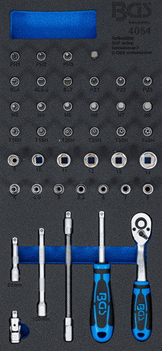 BGS Werkstattwageneinlage 1/3: Steckschlüssel-Satz | 6,3 mm (1/4