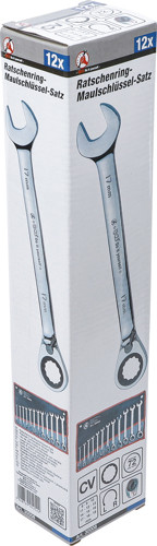 BGS Ratschenring-Maulschlüssel-Satz | umschaltbar | SW 8 - 19 mm | 12-tlg.