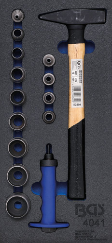 BGS Werkstattwageneinlage 1/3: Locheisen-Satz, Hammer | 15-tlg.