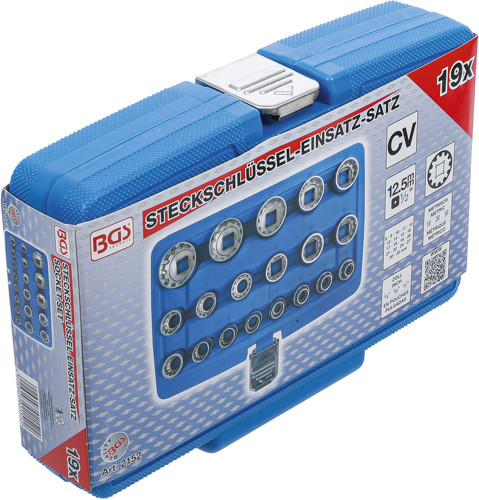 BGS Steckschlüssel-Einsatz-Satz Gear Lock | Antrieb Innenvierkant 12,5 mm (1/2