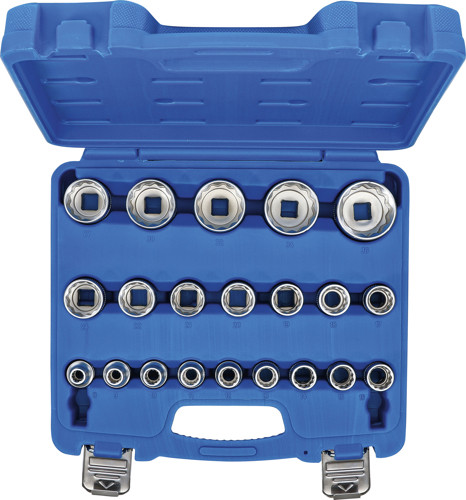 BGS Steckschlüssel-Einsatz-Satz Zwölfkant | Antrieb Innenvierkant 12,5 mm (1/2