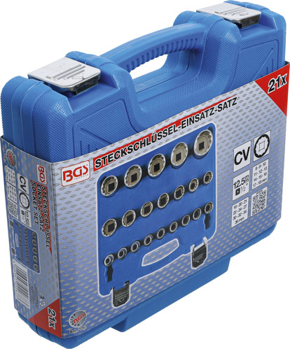BGS Steckschlüssel-Einsatz-Satz Zwölfkant | Antrieb Innenvierkant 12,5 mm (1/2