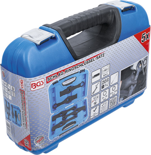 BGS Schlag-Ringschlüssel-Satz | Zwölfkant / E-Profil (für Torx) | 5-tlg.