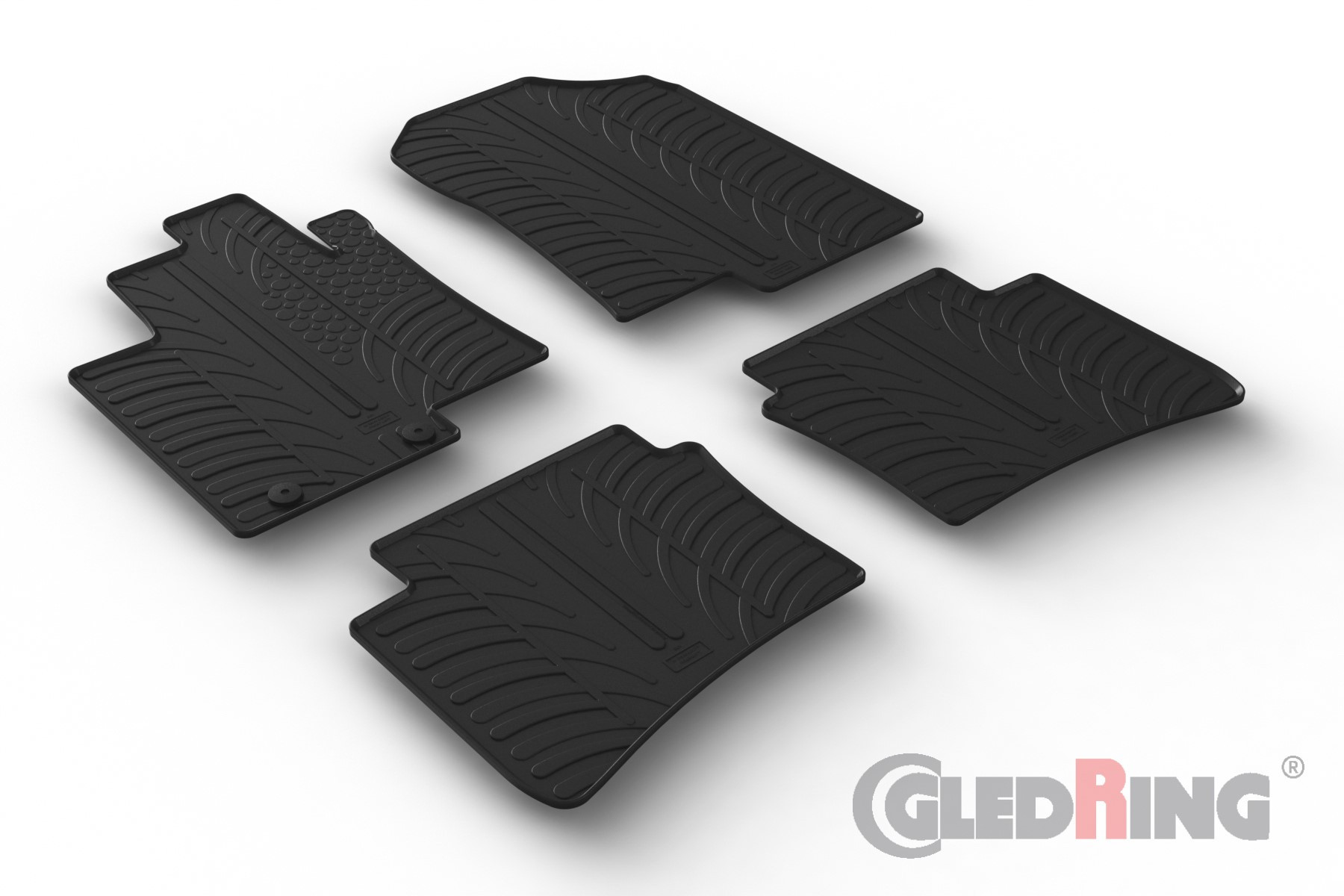 Original Gledring Passform Fußmatten Gummimatten 4 Tlg.+Fixing - HYUNDAI Bayon 06.2021->