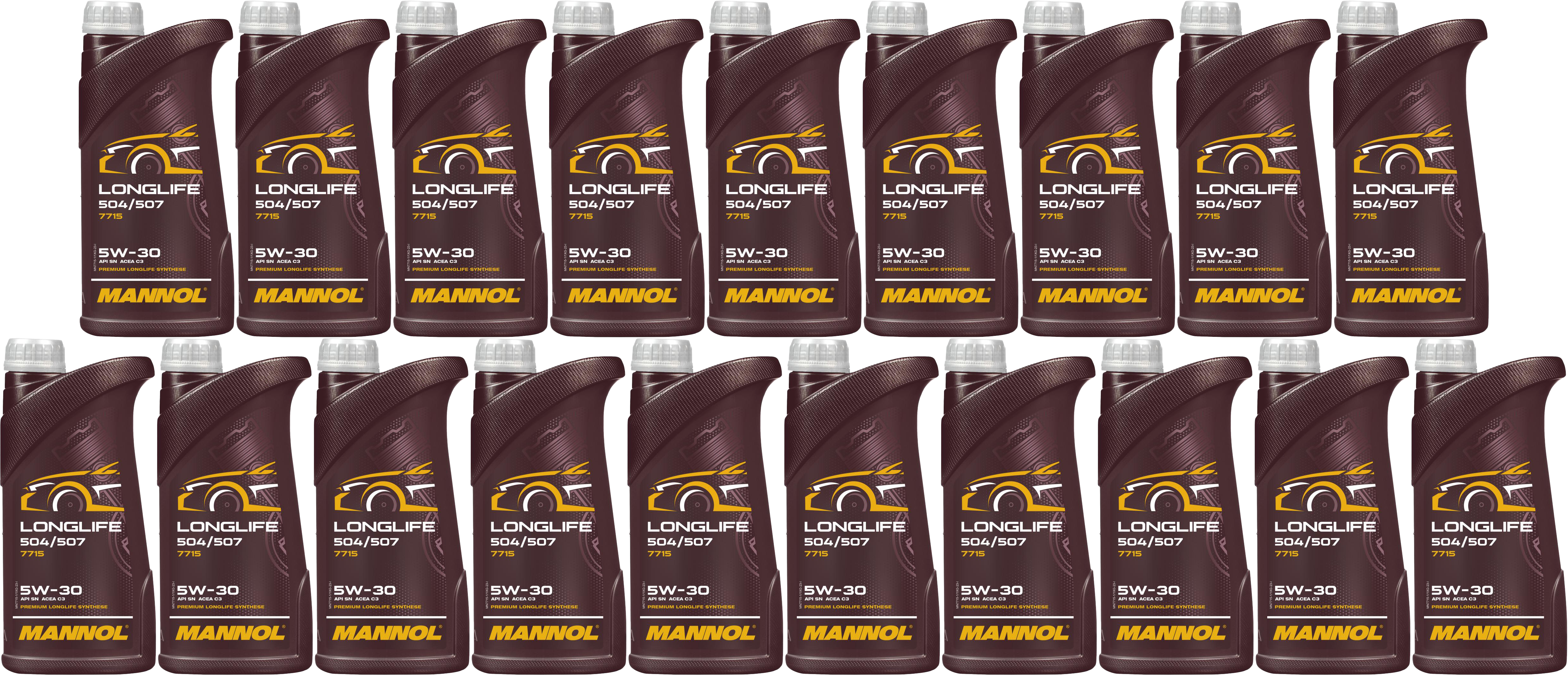 Mannol 7715 LONGLIFE 504/507 5W-30 Motoröl 19x 1l = 19 Liter