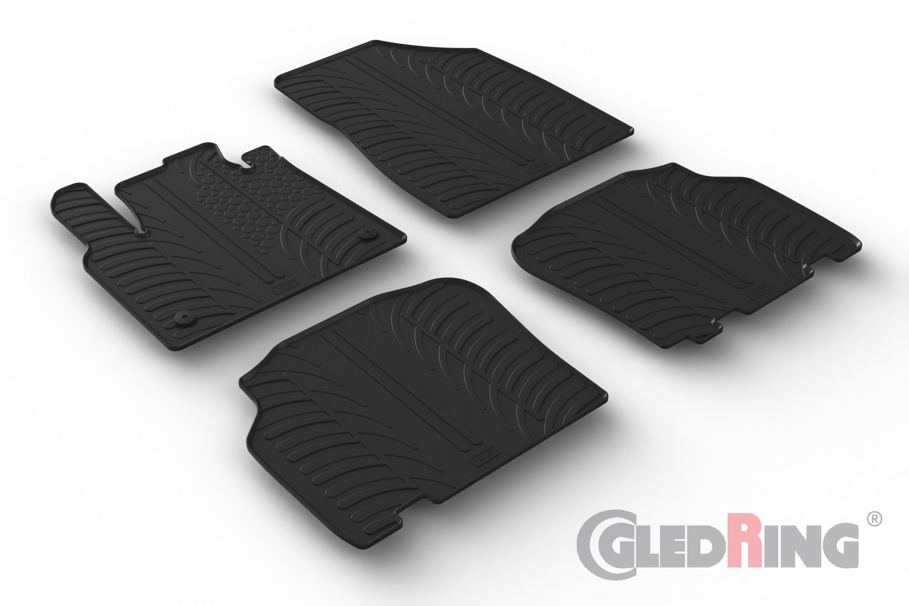 Original Gledring Passform Fußmatten Gummimatten 5 Tlg.+Fixing - MERCEDES-BENZ Citan Tourer (Passagier) HB 08.2021->