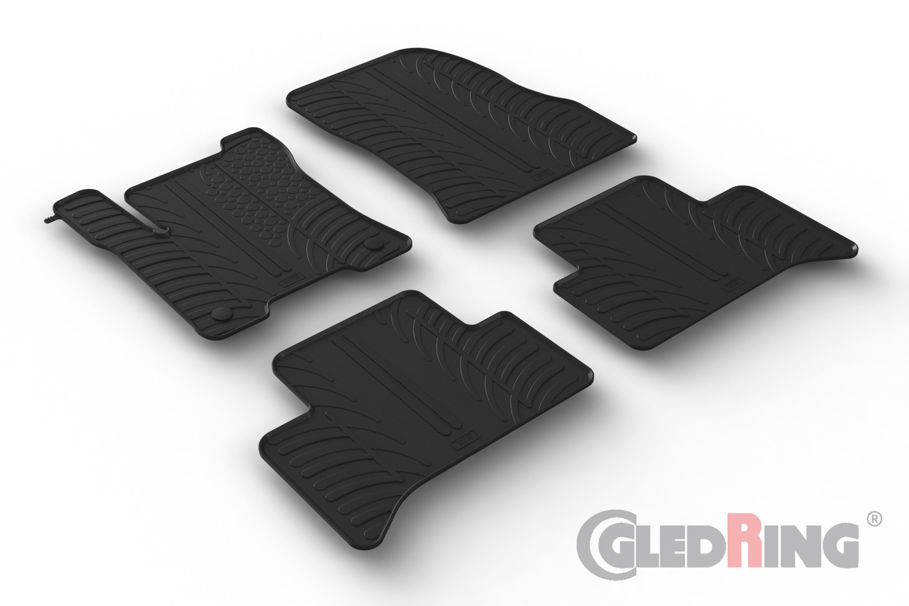 Original Gledring Passform Fußmatten Gummimatten 4 Tlg.+Fixing - MERCEDES-BENZ EQA H243 Elektro 12.2021->