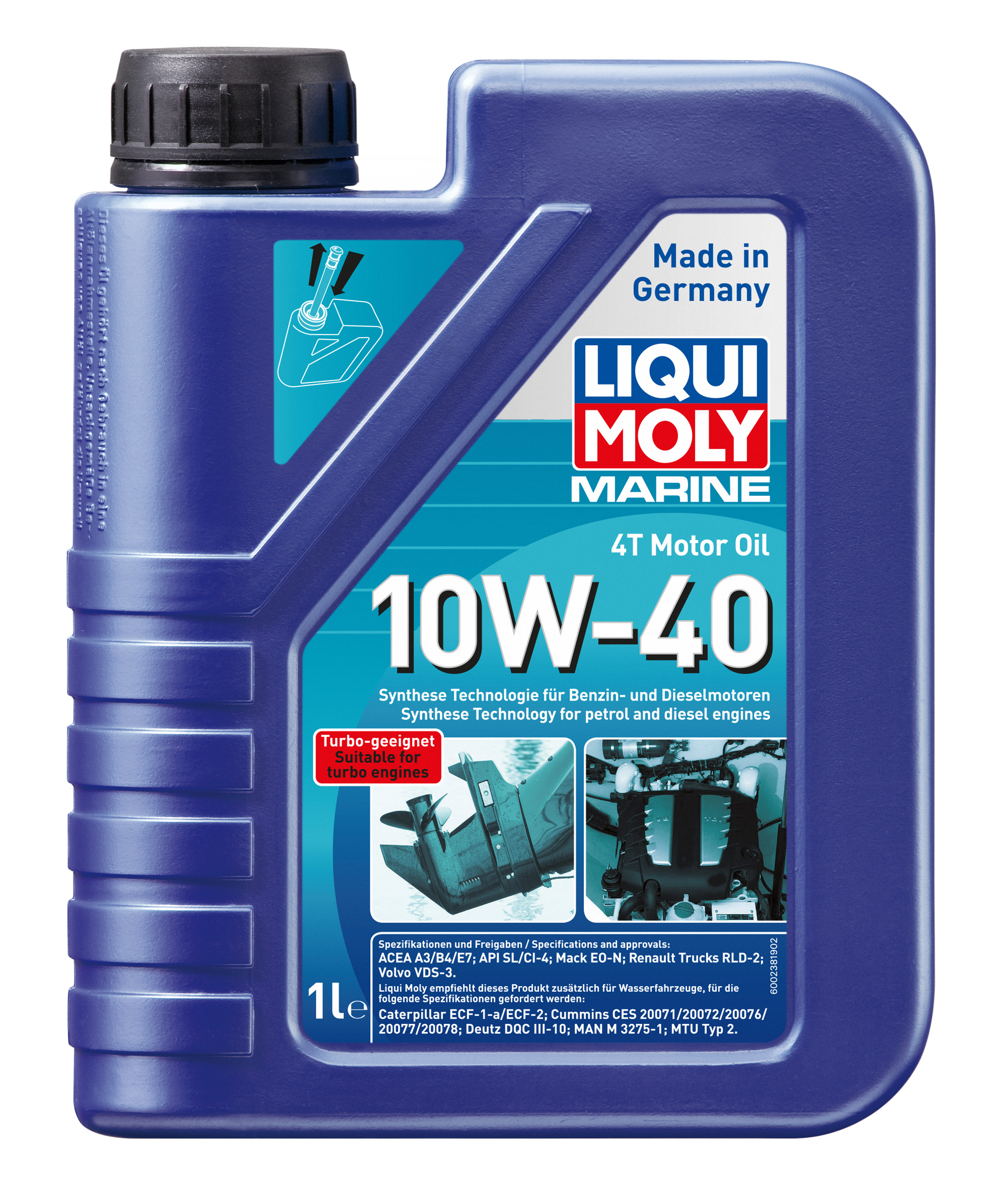 Liqui Moly 25012 Marine 4T Motor Oil 10W-40 1l