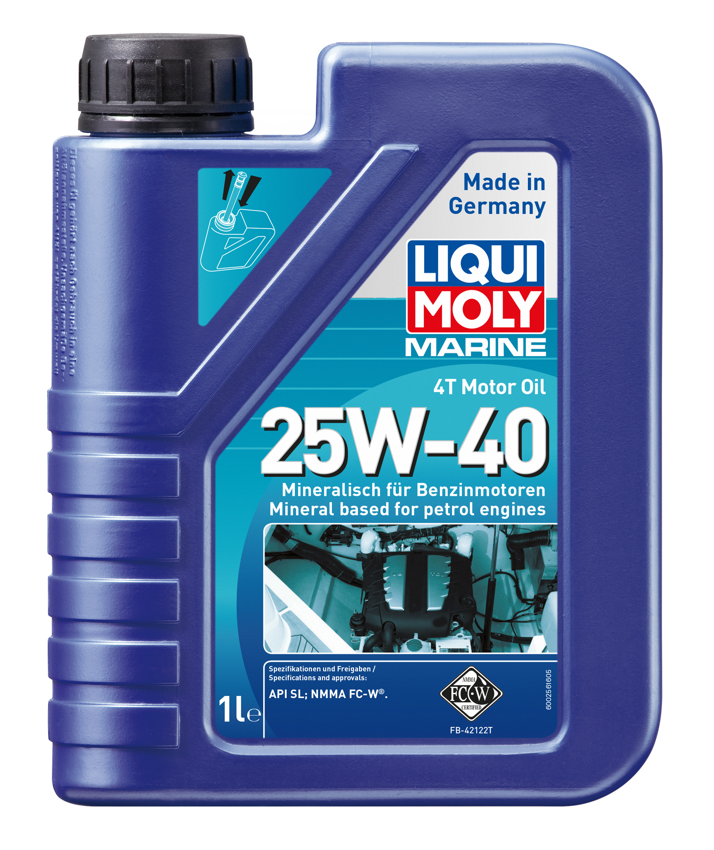 Liqui Moly 25026 Marine 4T Motor Oil 25W-40 1l