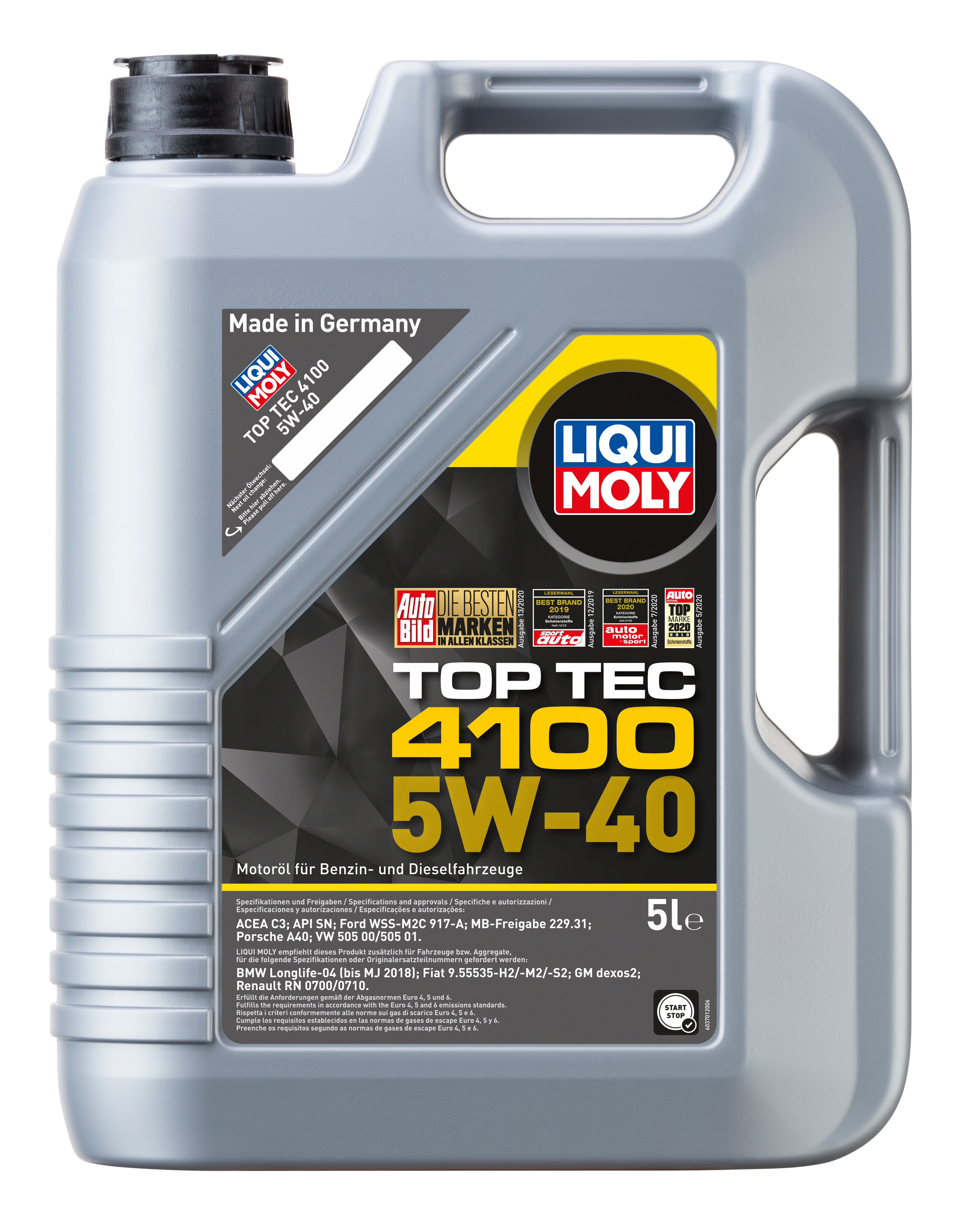 Liqui Moly Top Tec 4100 5W-40 Motoröl 5l