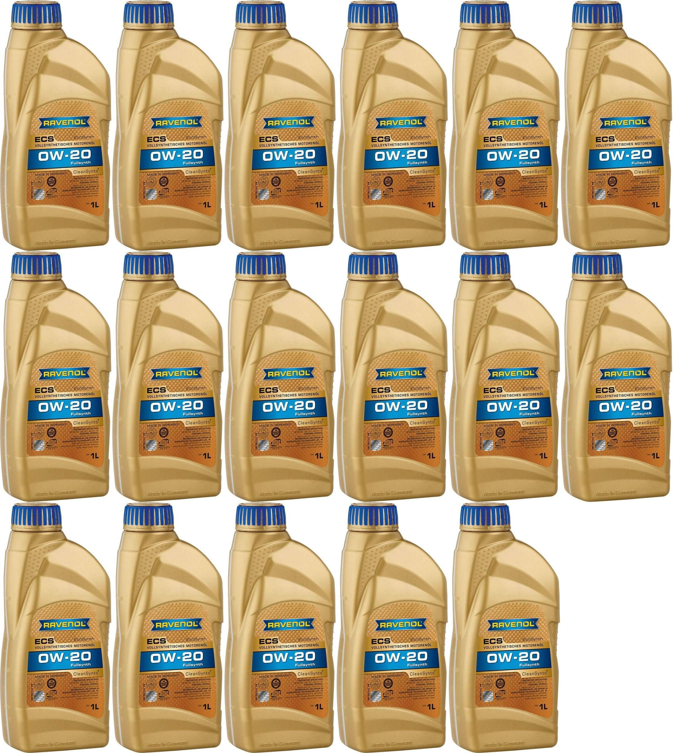 Ravenol Eco Synth ECS SAE 0W-20 Motoröl 17x 1l = 17 Liter
