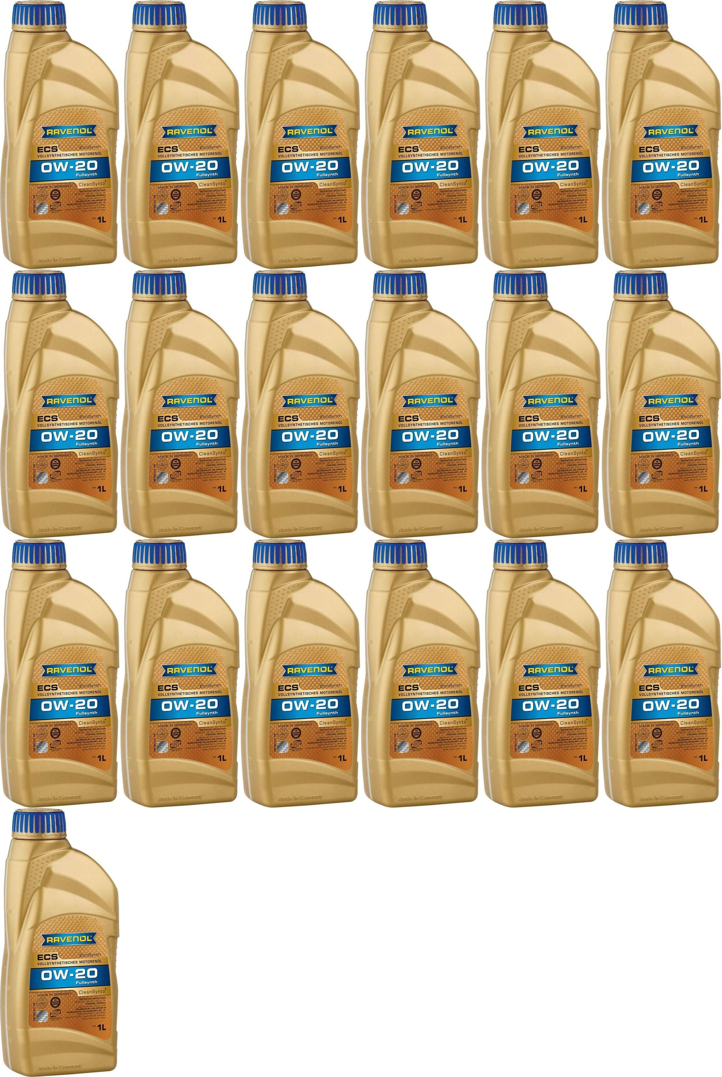 Ravenol Eco Synth ECS SAE 0W-20 Motoröl 19x 1l = 19 Liter