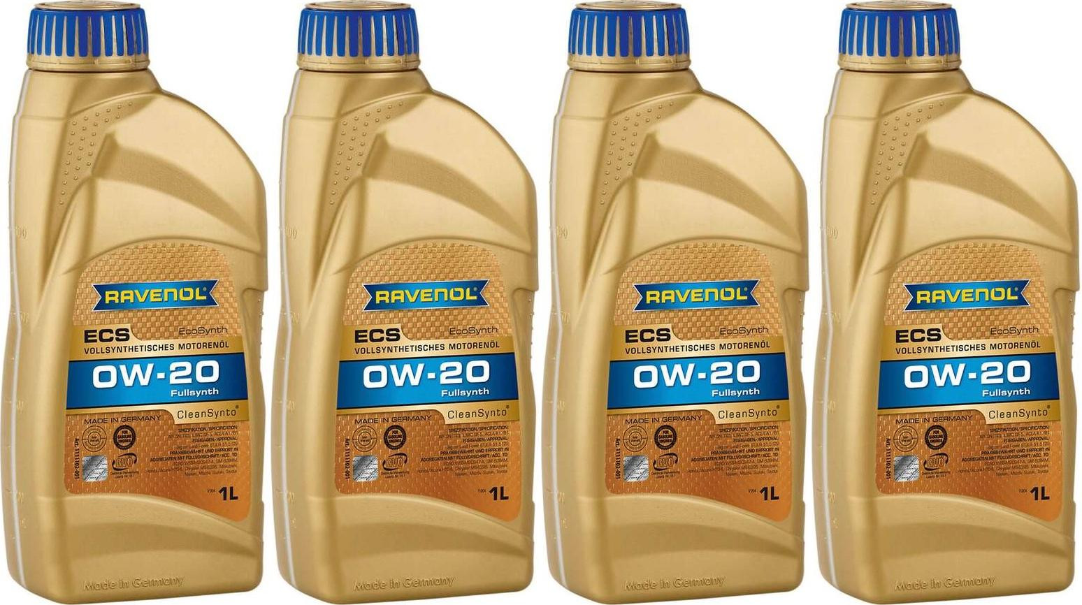 Ravenol Eco Synth ECS SAE 0W-20 Motoröl 4x 1l = 4 Liter